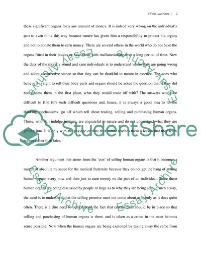 Should We Legalize the Sale of Human Organs