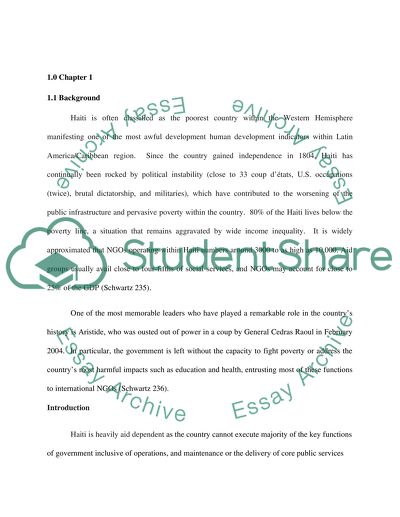 Effectiveness of NGOS in Haiti