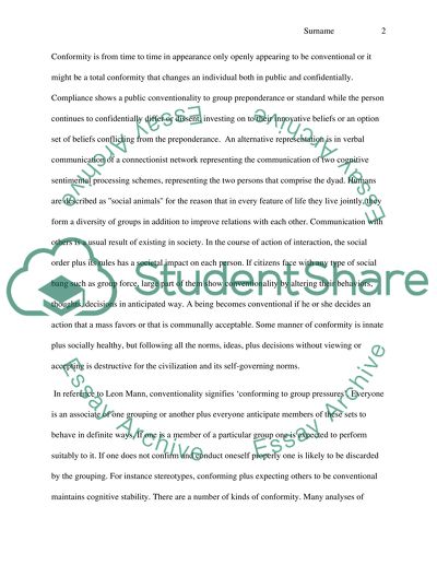 Social Norms and Self Cognition