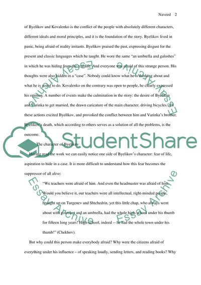 The Interaction Of Byelikov And Kovalenko In The Man In A Case