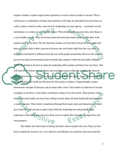 Are Leaders Born or Made