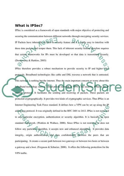 The Development of the Internet Protocol Security