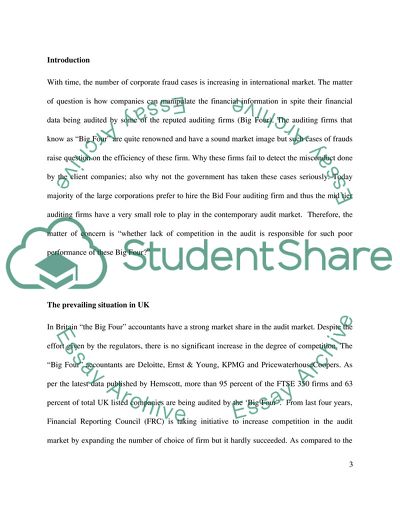 The UKs Audit Market