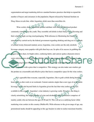 Promotion of Wine Coolers in Argentina