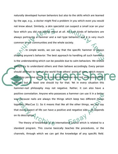 Ways of Knowledge as a Tool