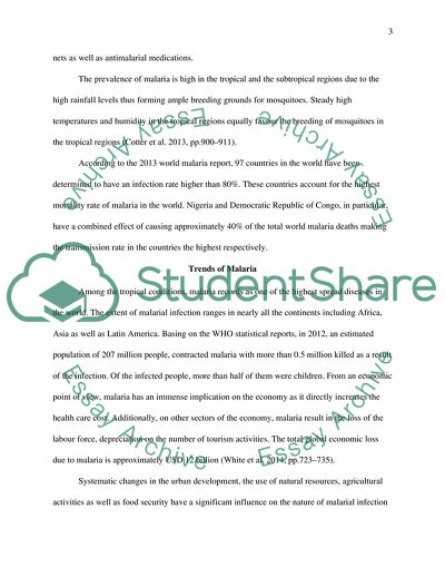 Trends and Treatment of Malaria