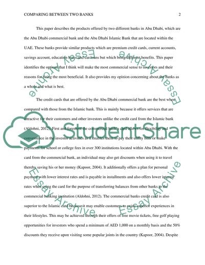 Comparing between two banks ( in the view of an investor)