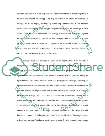 Does wod strategy have a definite meaning in business parlance