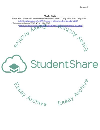 Attention-deficit/ Hyperactivity Disorder