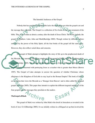 The Intended Audiences of the Gospel