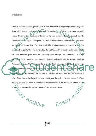 Analysis of Knowing Jesus through the Old Testament Book by Christopher J. H. Wright