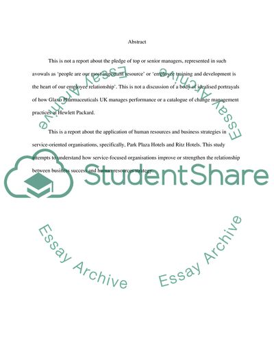 Aligning Business Strategy and Human Resources Management: Park Plaza Hotels and Ritz Hotels