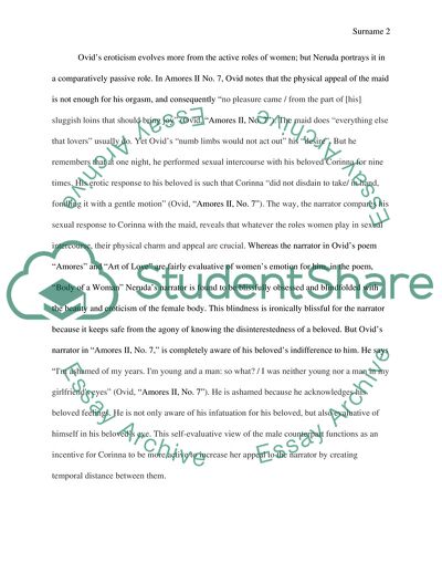 Roles of Women in the Portrayals of Eroticism in Poems