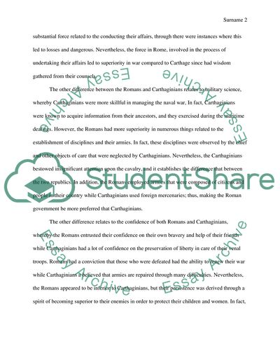 Primary Differences between Carthage and Rome