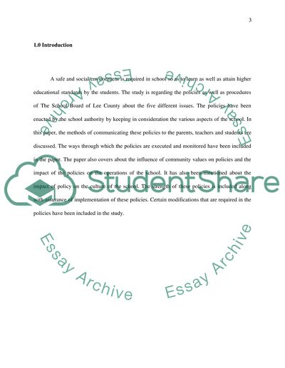Local School District Policies -- Students and Staff