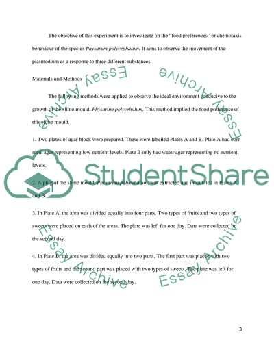 The Acellular Slime Mold Physarum Polycephalum