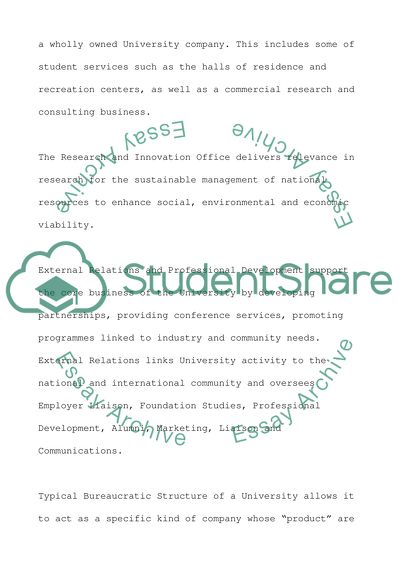 Bureaucratic Structure of a Medium-Sized University