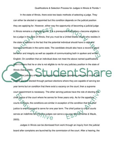 Qualifications & Selection Process for Judges in Illinois & Florida