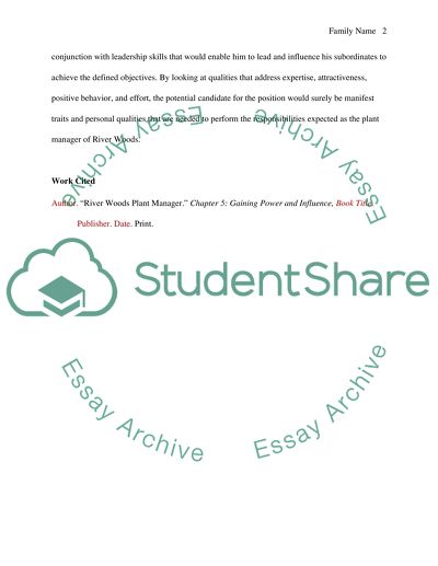 River Woods Plant Manager