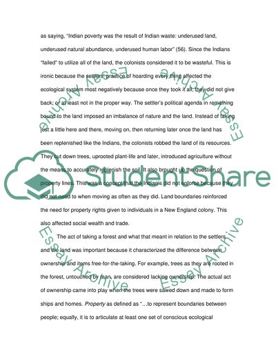 Analysis of the Ecological and Political Impact New England Colonists Inflicted on Their Land