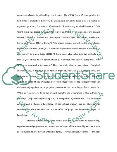 Form: Faculty Evaluation