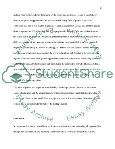 The Issue of Gender and Migration