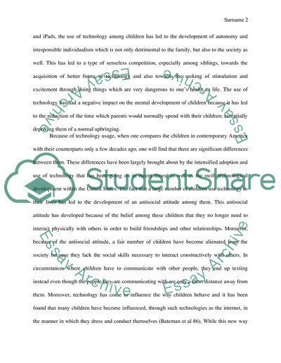 Technology Impact on Children in USA