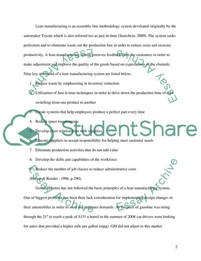 Quality Assurance - General Motors