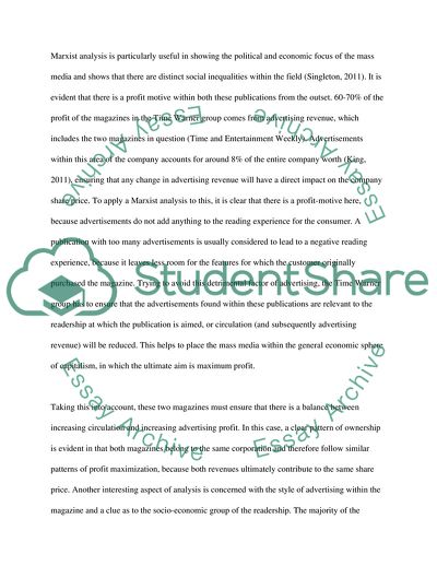 Doing Marxist Analysis of the Mass Media