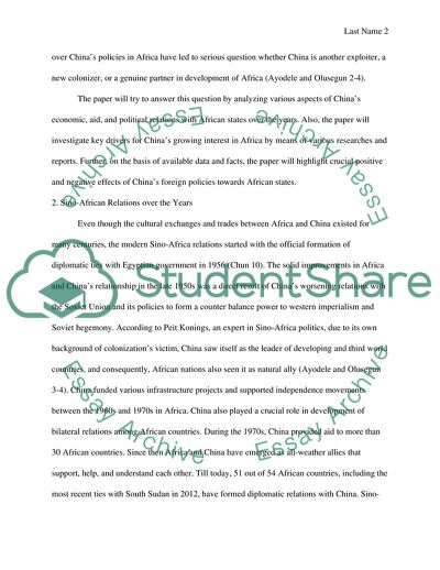 Aspects of China Africa Relation