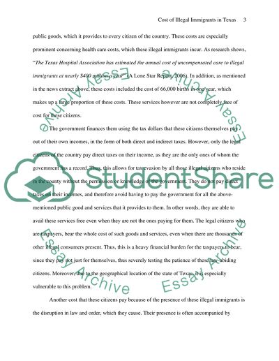 The Cost of Illegal Immigrants in Texas