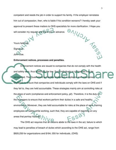 Compliance with OHS and othe relevant laws