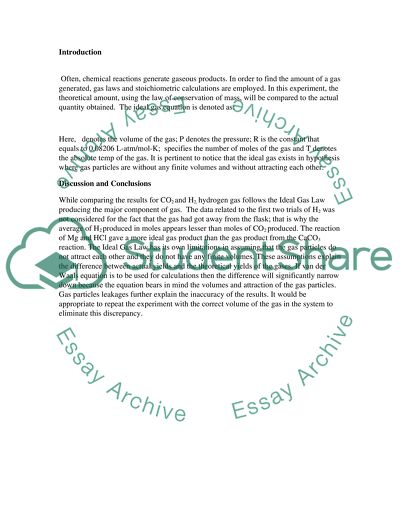 Gas Laws and Stoichiometric Calculations