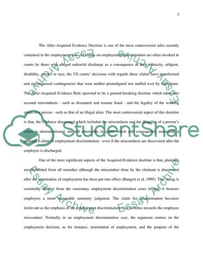 Resume Fraud, Illegal Aliens and the After-Acquired Evidence