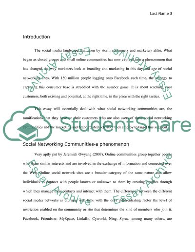 Marketing through Online Social Networking Communities