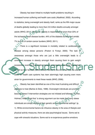 Battling the Issue of Obesity
