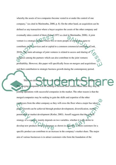 Are Mergers the Most Appropriate Method of Strategic Growth in Todays