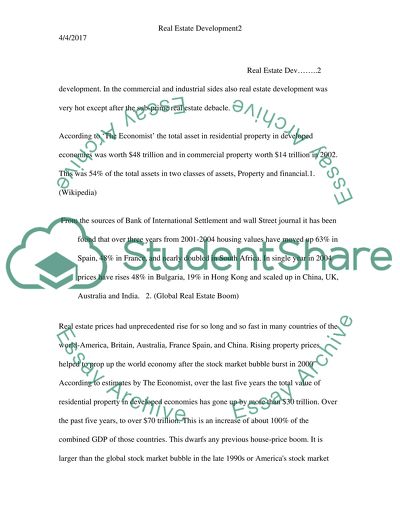 Real Estate Development, Construction, Economy