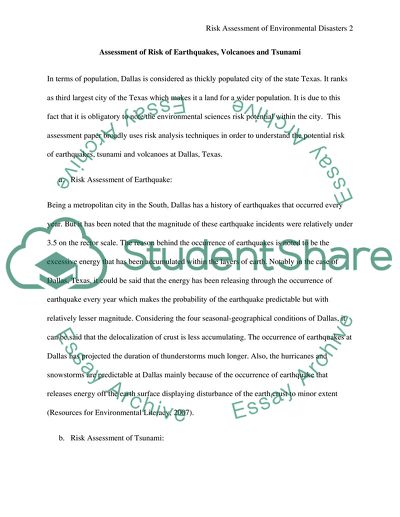 Assessing the Potential Risk of Earthquakes, Volcanoes, and Tsunamis