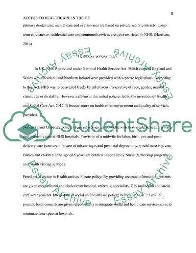 Access to Health Care in the United Kingdom