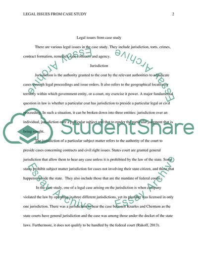 Legal Issues from Case Study