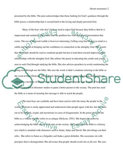 Analyzing Poetry of Emily Dickson