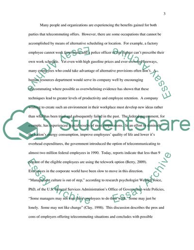 Benefits and Drawbacks of Telecommuting