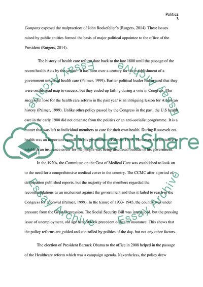 Politics and Policy Reform In The US