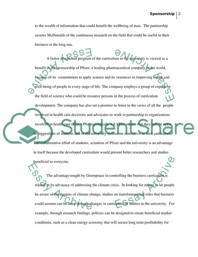 Is Company Sponsorship in the University a Boon or Evil