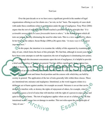 Negligence and Duty of Care