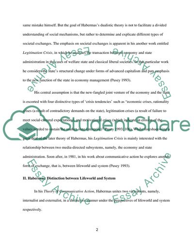 Modernity in Habermass Lifeworld and System