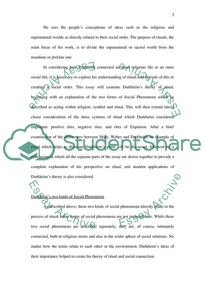 Emile Durkheim and His Perspective on Rituals