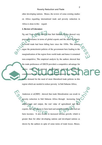 International Trade and Poverty Reduction in Africa-An Evaluation