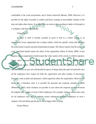 Leadership and Ethical Theories